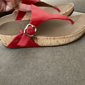Fitflop red sandals. Never worn size 8